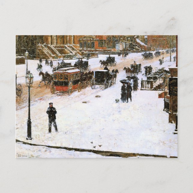 Carte Postale Hassam - Cinquième avenue en hiver (Devant)