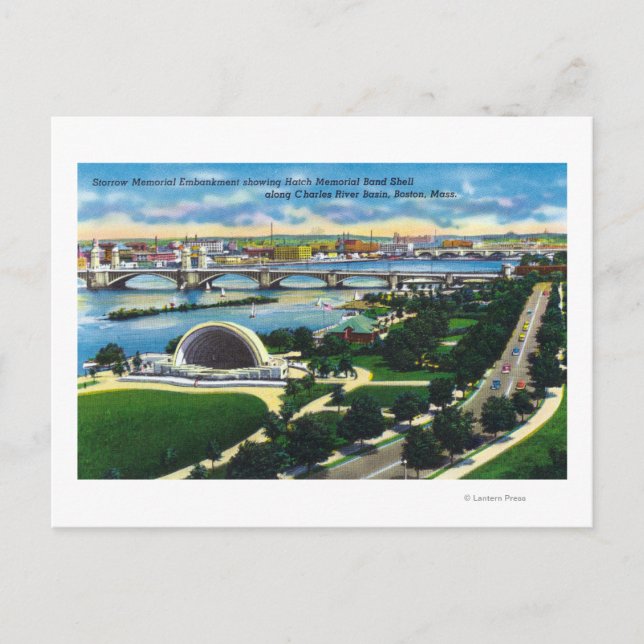 Carte Postale Hatch Memorial Band Shell, Charles River (Devant)
