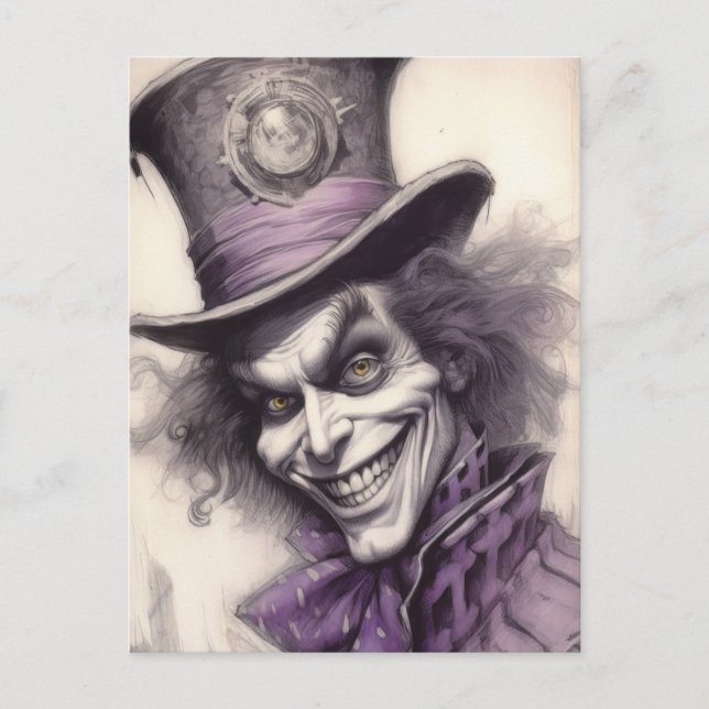 Carte Postale Hatter, Dessin, Art (Devant)