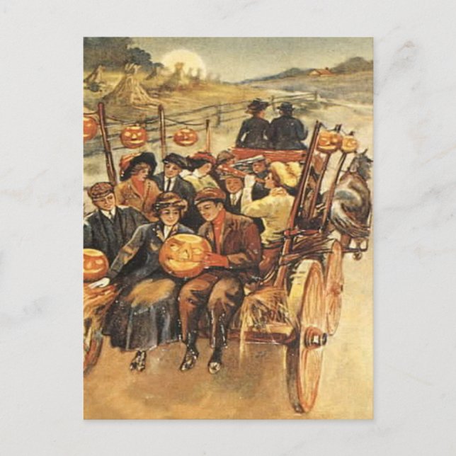 Carte Postale Hauné Hayride Jack O'Lantern Citrouille Moon (Devant)