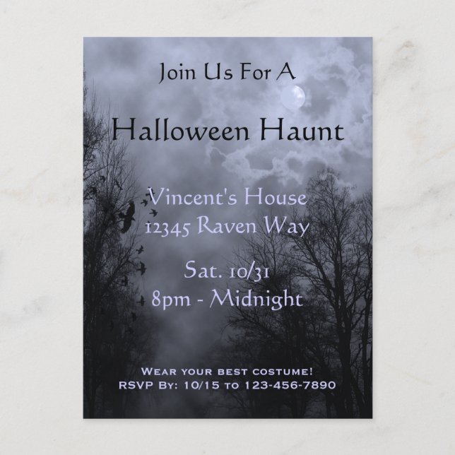 Carte postale Hauné Sky Blue Mist Halloween Party (Devant)