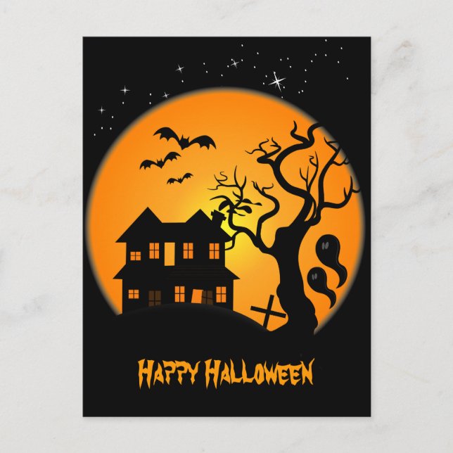 Carte postale Haunted House Halloween (Devant)