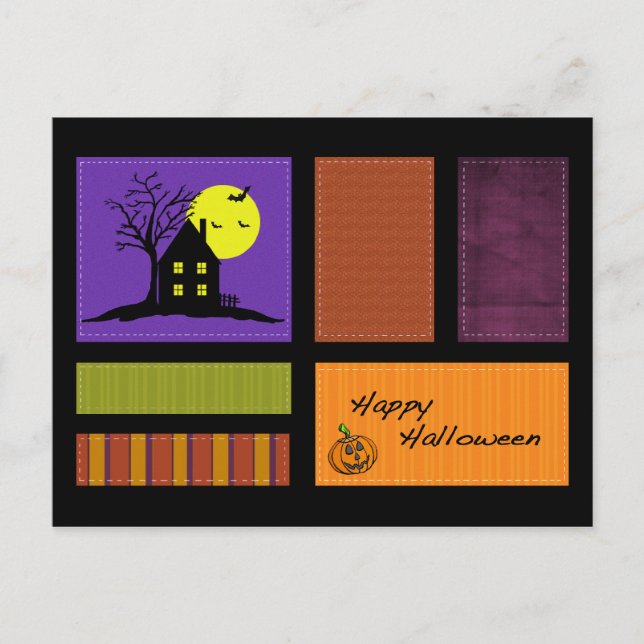 Carte postale Haunted House Halloween Style Appliq (Devant)