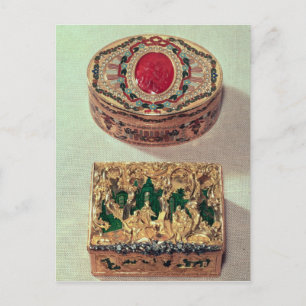 Carte Postale Haut : Boîte à nuffettes or incrustée de pierres d