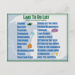 Carte Postale Haut de la liste North Lake "To Do" - Michigan et 