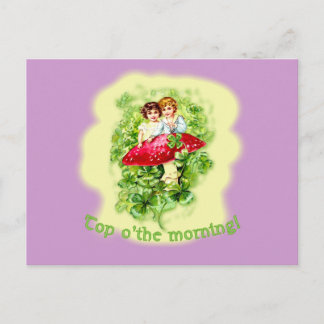 Carte Postale Haut de la page Illustration Vintage du matin