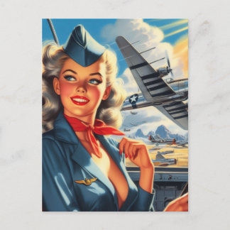 Carte Postale Haut de la pince de l'aviation vintage
