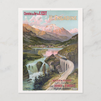 Carte Postale Haute-Engadine Suisse Poster vintage 1910
