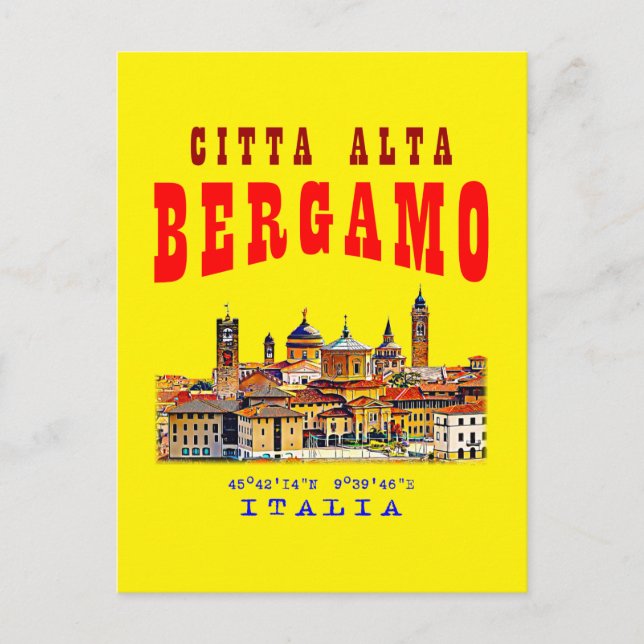 Carte Postale Haute-vieille ville (Citta Alta) à Bergamo. Italie (Devant)