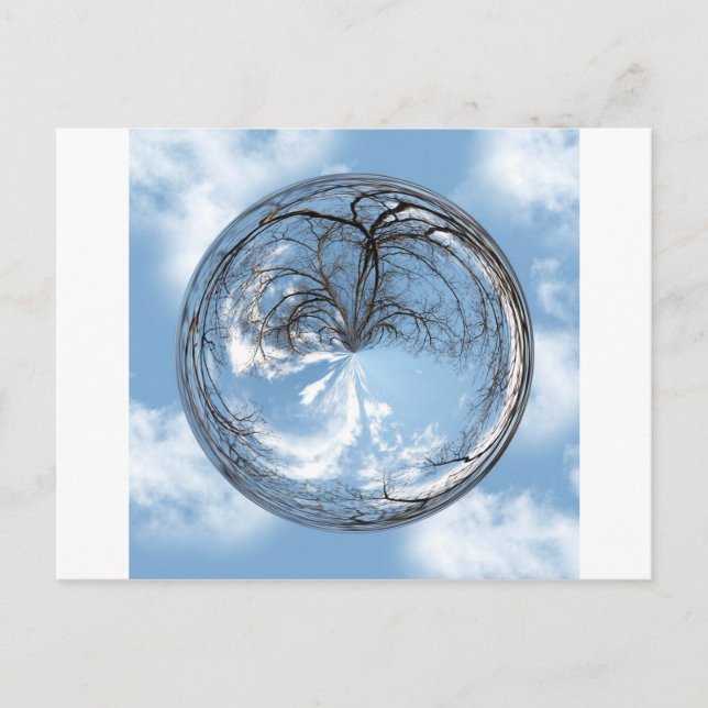 Carte Postale Hauteurs du Ciel avec arbre, nuages, ciel, bulle (Devant)