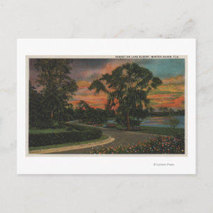 Carte Postale Haven d'hiver, Floride - Vue coucher de soleil sur