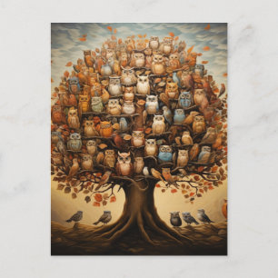 Carte Postale Haven Whimsical : L'Arboretum Adoré Aux Chouettes