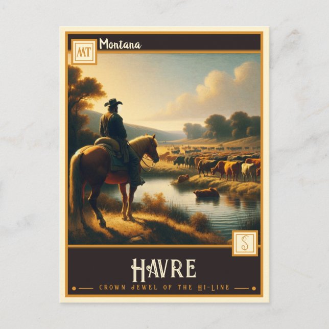 Carte Postale Havre, Montana | VINTAGE (Devant)