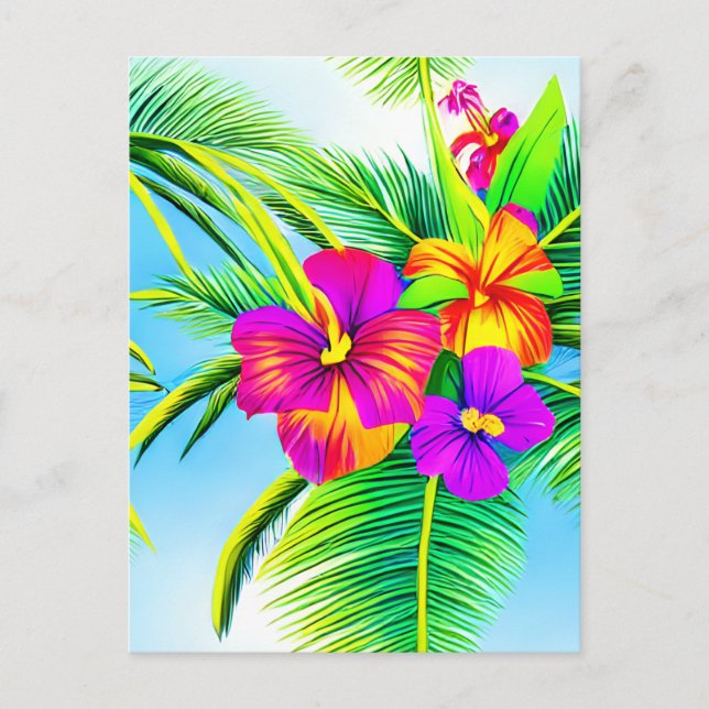 Carte Postale Hawaï Tropical Motif sans couture (Devant)