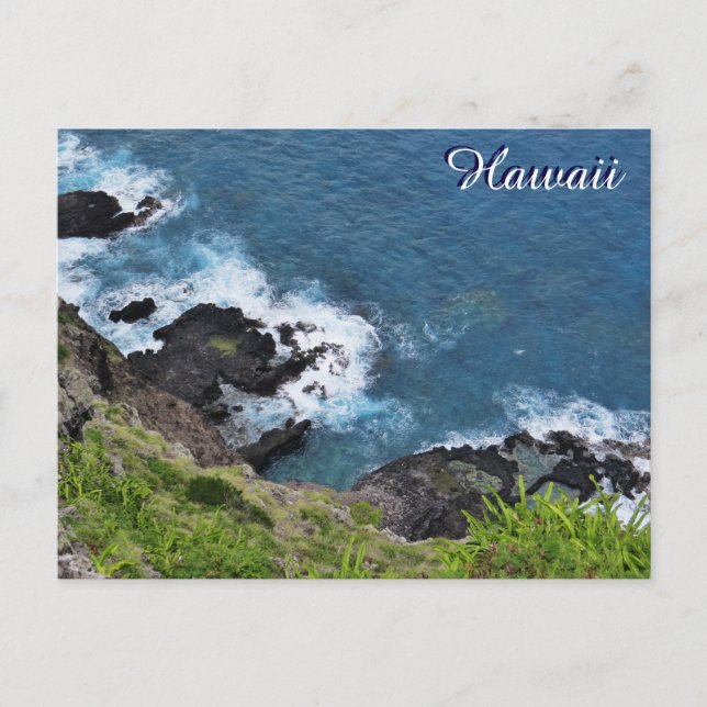 Carte Postale Hawaii Cliff Ocean Waves Vue Pittoresque (Devant)