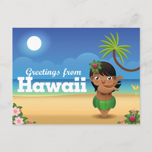 Carte postale Hawaii - Hula Dancer (Devant)