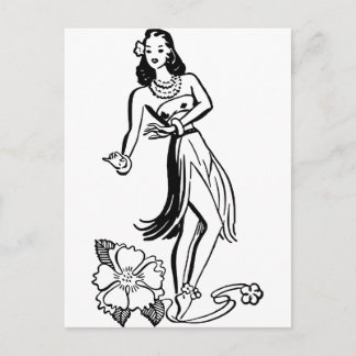 Carte Postale Hawaiian Hula Girl