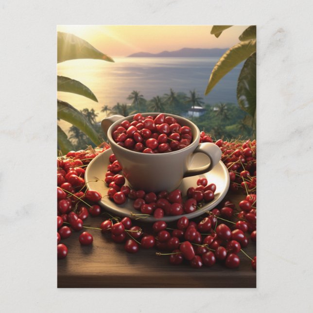 Carte Postale Hawaiian Sunset Gros plan Café Cerises Paradise (Devant)