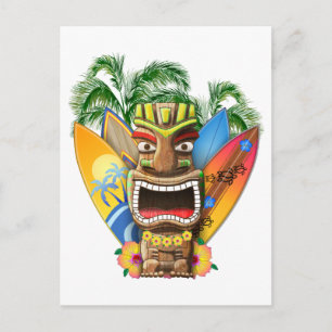 Carte Postale Hawaiian Tiki Surf