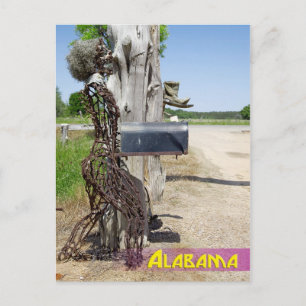 Carte Postale Hay Bale Art - Boîte aux lettres femme fer