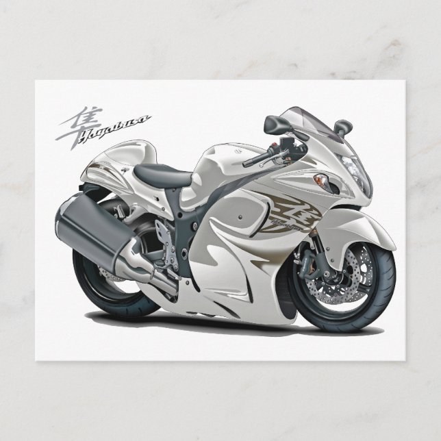 Carte Postale Hayabusa White Bike (Devant)