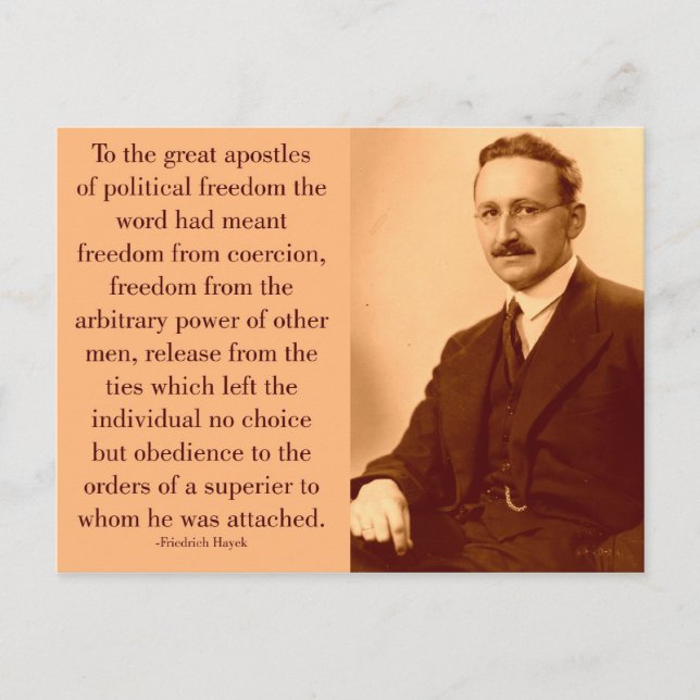 Carte Postale Hayek sur la liberté (Devant)