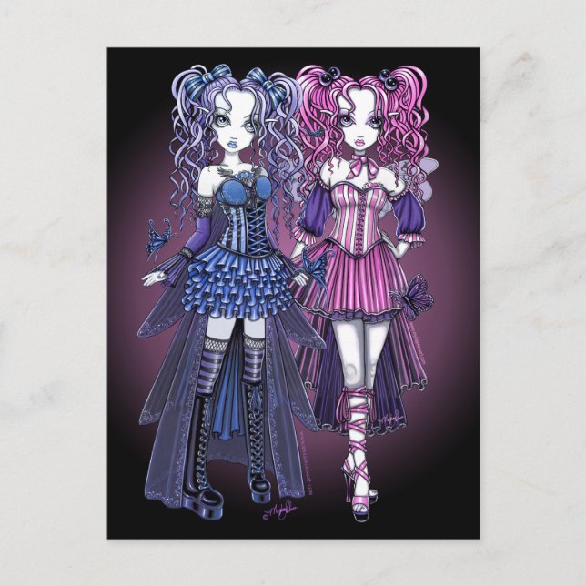 Carte postale Haylee & Maegan Gothic Fairies (Devant)