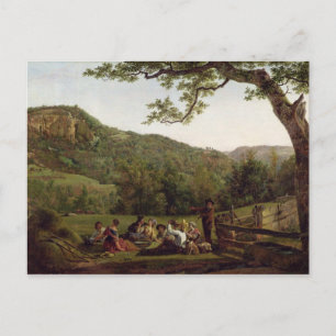 Carte Postale Haymakers Picnick dans un champ