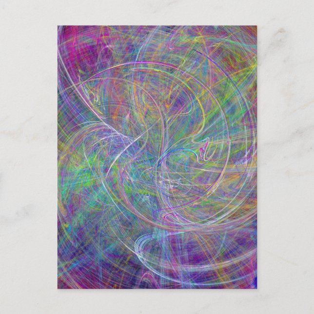 Carte Postale Heart of Light - Aqua Flames Indigo Abstrait (Devant)