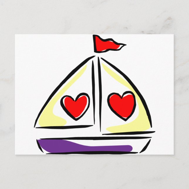 Carte Postale Heart Sailboat (Devant)