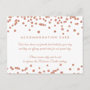 Carte Postale Hébergement Rose Gold Parties scintillant Confetti