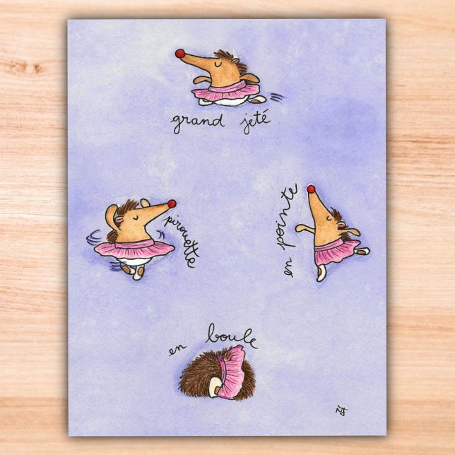 Carte postale HEDGEHOG BALLET par Nicole Janes (Créateur téléchargé)