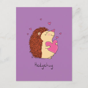 Carte Postale Hedgehog Cute Kids Valentine's Day Hugs