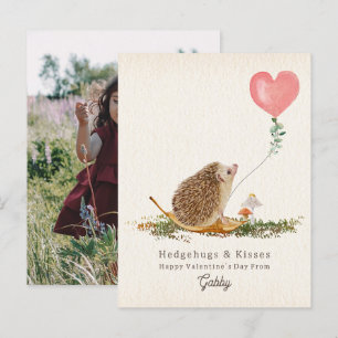 Carte Postale Hedgehog Hugs & Kisses Classroom Valentine Photo