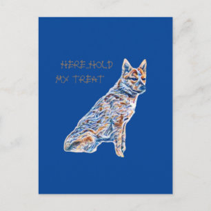 Carte Postale Heeler Cattle Dog Tiens Ma Treat