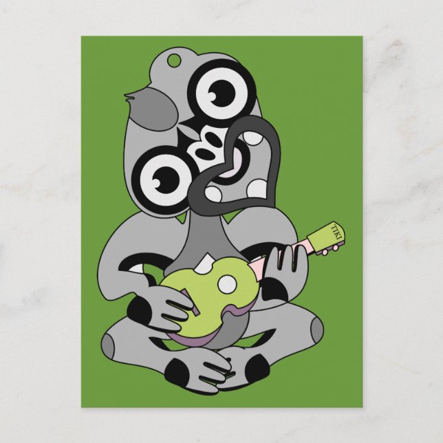 Carte postale Hei Tiki Ukulele Aotearoa (Devant)