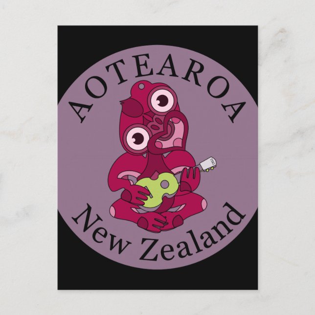 Carte postale Hei Tiki Ukulele Aotearoa (Devant)