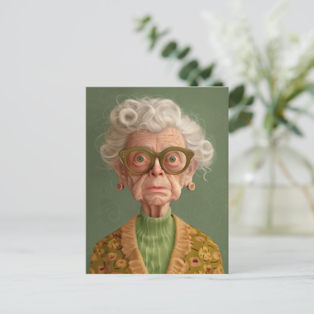 Carte Postale Hein ? Portrait Grandma (Debout devant)