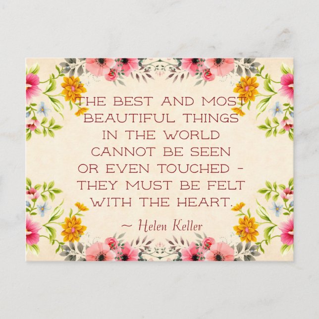 Carte postale Helen Keller Citation (Devant)