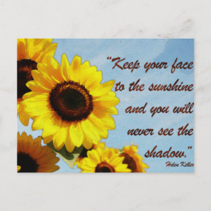 Carte Postale Helen Keller Citation avec tournesol