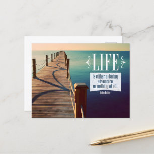 Carte Postale Helen Keller Citation Inspirationnelle "Aventure"