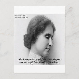 Carte Postale Helen Keller et Célèbre Citation Sourde/Aveugle