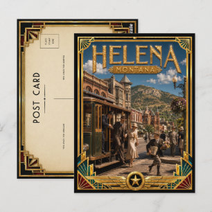 Carte Postale Helena Montana Art Déco Vintage Âge d'Or
