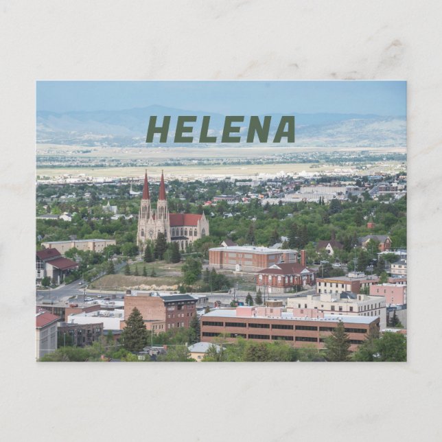 Carte Postale Helena, Montana vue aérienne du centre-ville (Devant)