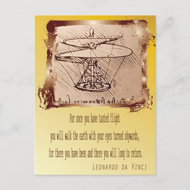Carte Postale Hélicoptère Da Vinci 🚁 Budget ✨ (Devant)
