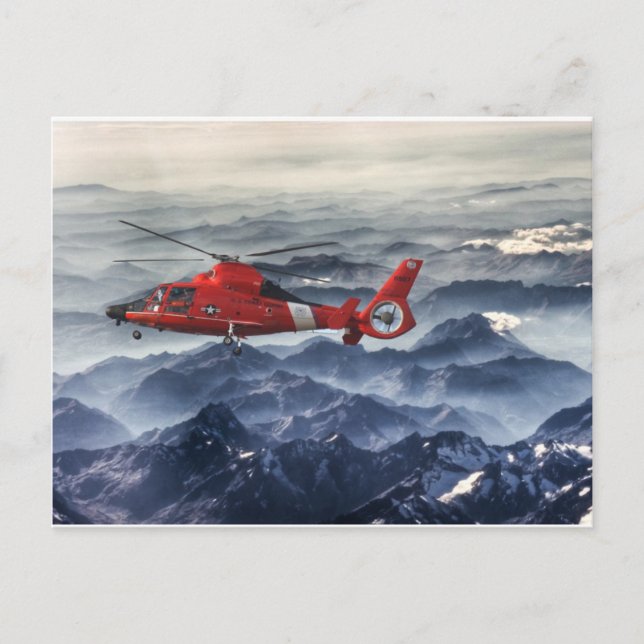 CARTE POSTALE HÉLICOPTÈRE DE LA GARDE CÔTIÈRE (Devant)