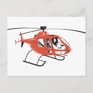 Carte Postale Hélicoptère rétro