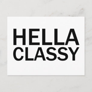 Carte Postale HELLA CLASSY Funny Rude Tous les T-shirts Casquett