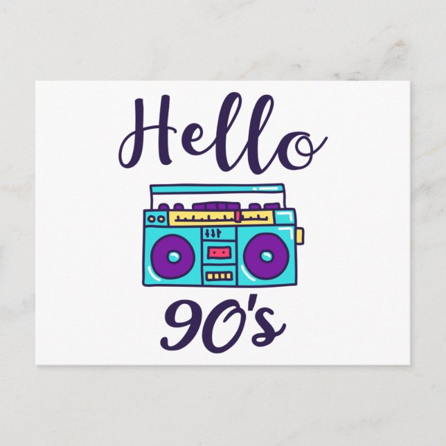 Carte Postale Hello 90s radio cassette recorder (Devant)