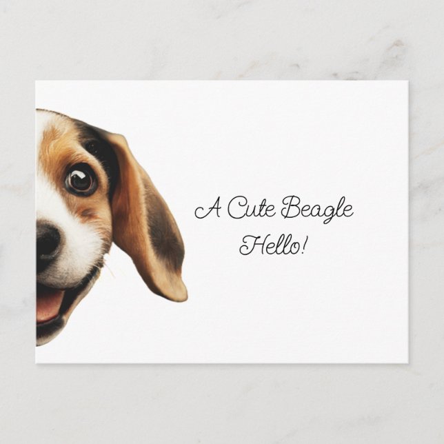 Carte Postale Hello mignon Beagle chien moderne tendance (Devant)